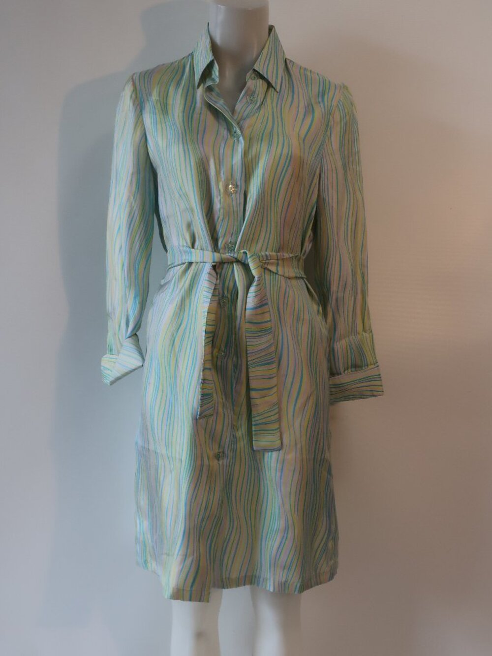 Womens Missoni Multicolor (Item-58) Striped Pure Silk Shirt Dress 14